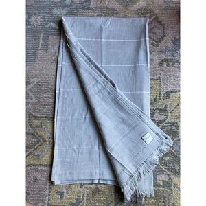 Hearth & Hand Windowpane Fringed edge Shower Curtain